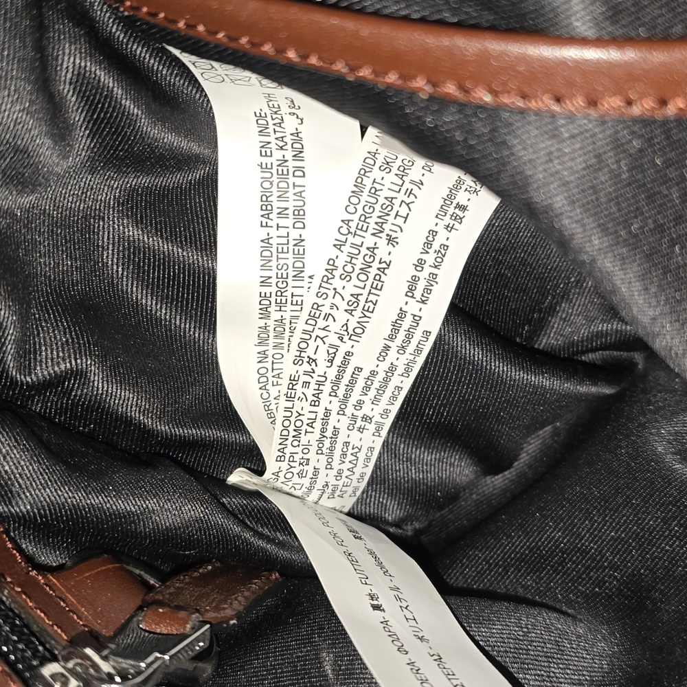 ZARA Black Leather Unisex Tote Messenger Bag - Picture 10 of 14